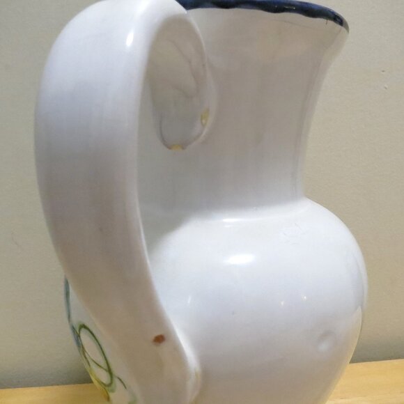 Himark Large 8.5" Jug Pitcher Fruit Flower Signed Celina Hand Painted Portugal - Picture 5 of 7